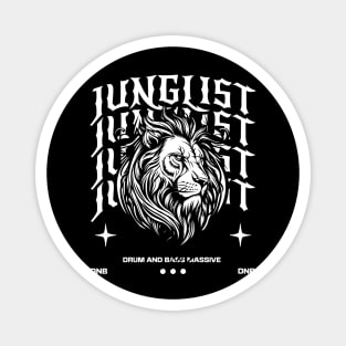 JUNGLIST  - Lion on Text (White) Magnet